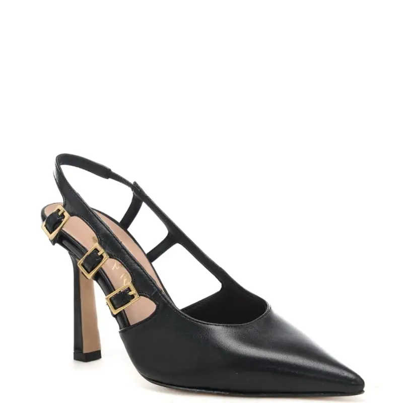 scarpe da donna chanel con tre fibbie laterali nere miniatura 2