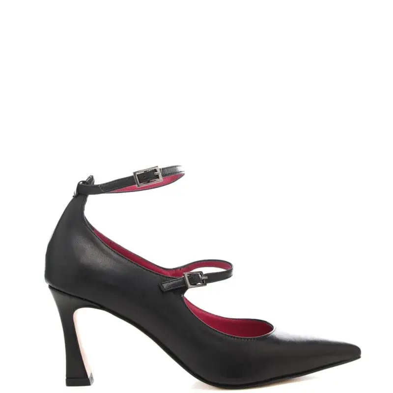 scarpe da donna con doppio cinturino con fibbia nere