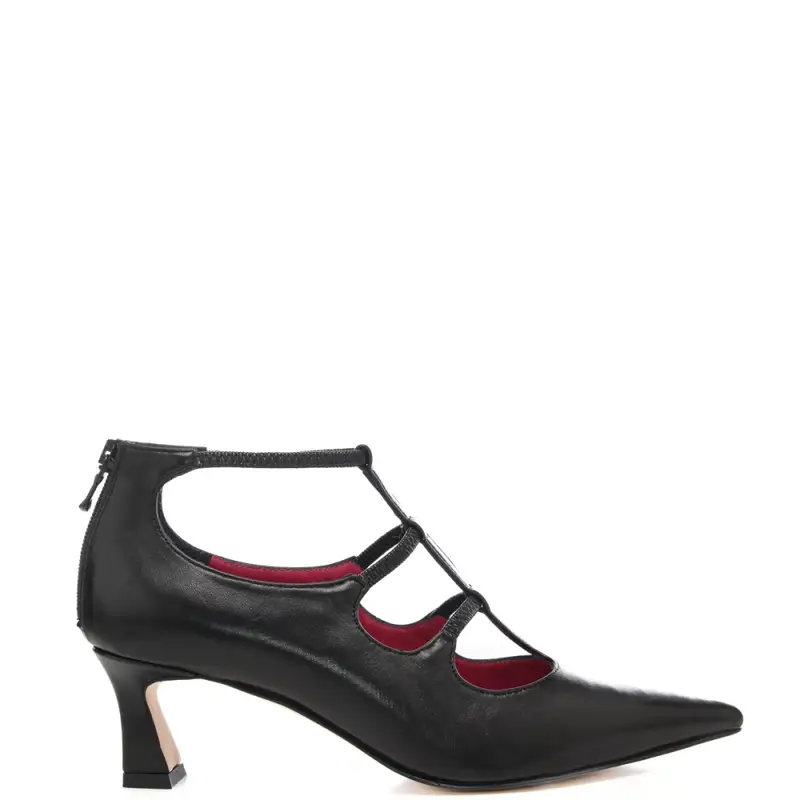 scarpe da donna con tre cinturini sulla parte frontale nere