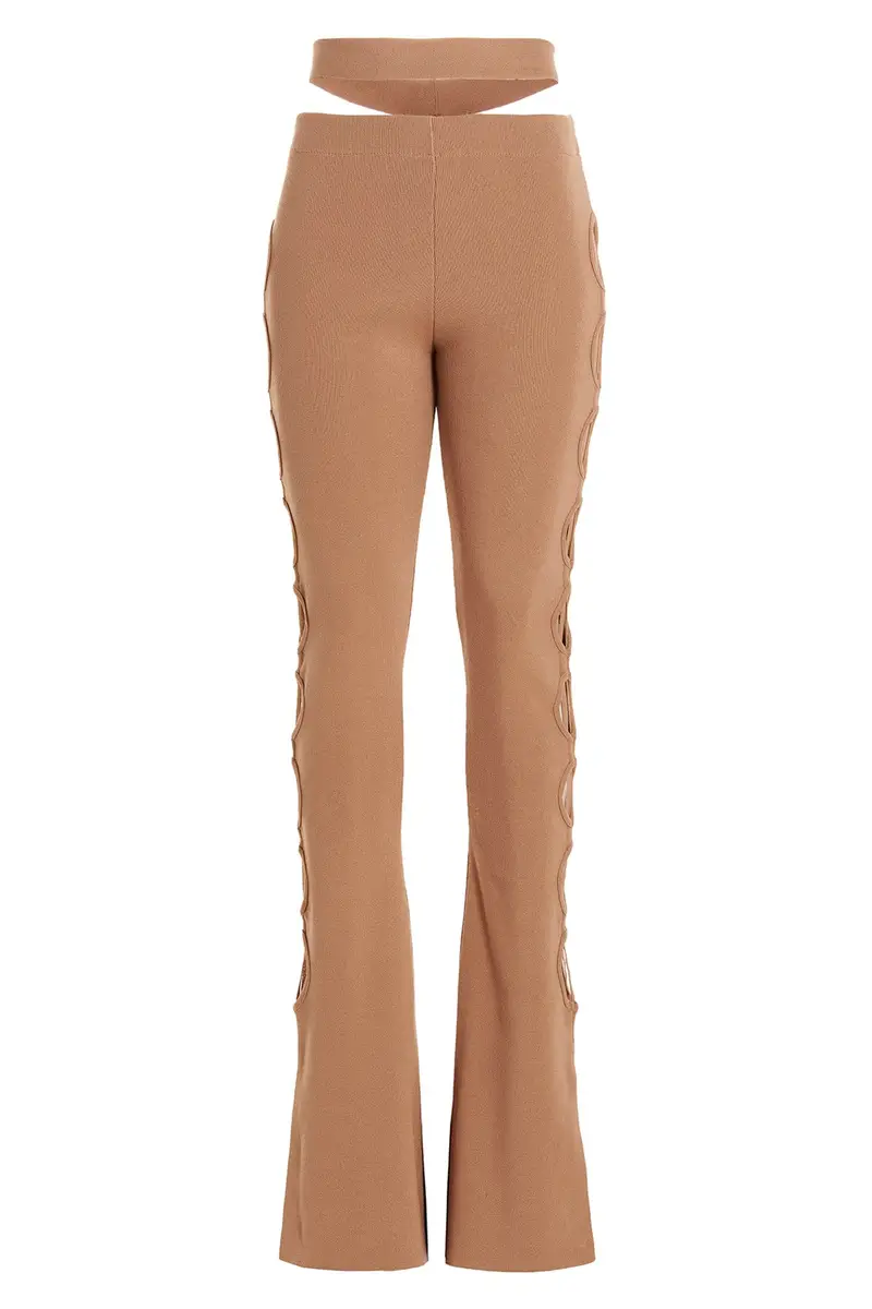 Pantalone Cut Out Lacci Beige