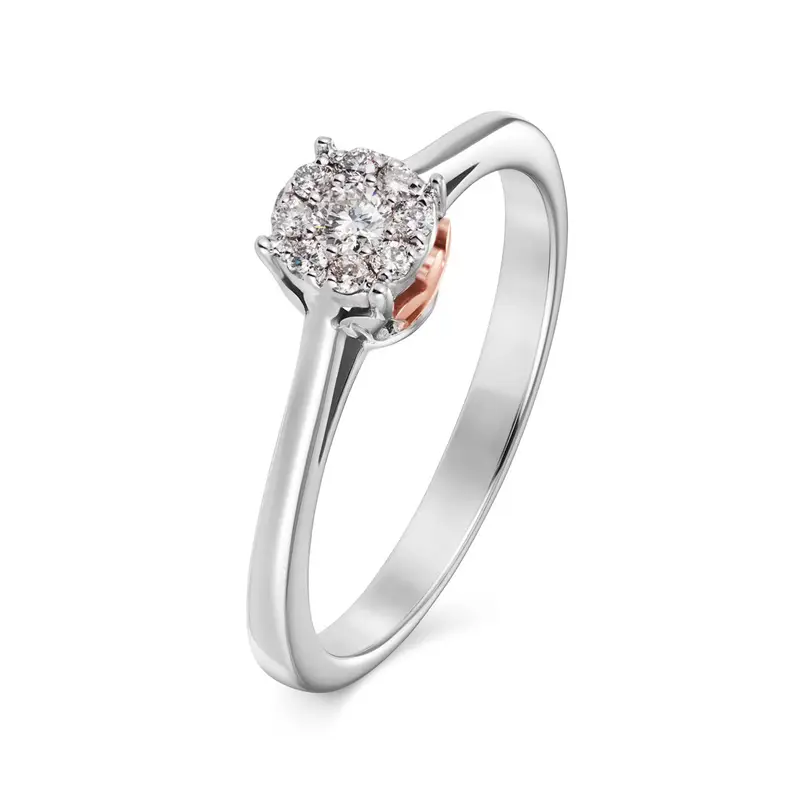 Anello con Angeli in Oro E Diamanti - Piccola / 10