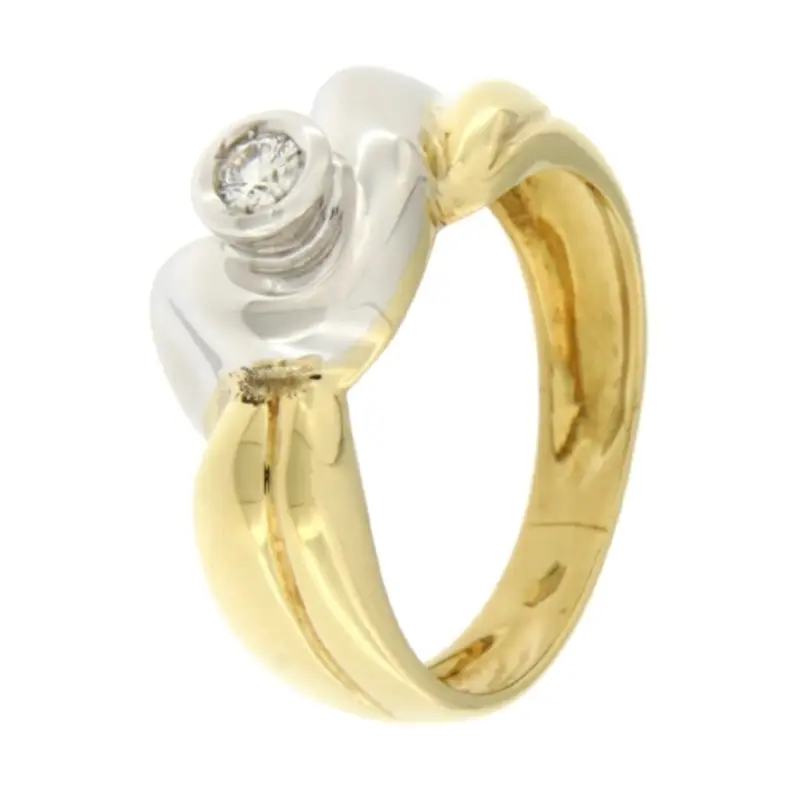 Anello Donna Oro Giallo Bianco GL101466