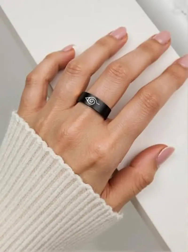 Anello girevole in acciaio inox anime regolabile anello Cosplay anello gioielli accessori, Metallo miniatura 2