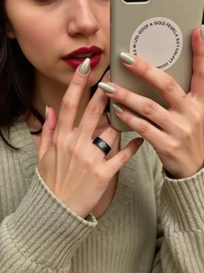 Anello girevole in acciaio inox anime regolabile anello Cosplay anello gioielli accessori, Metallo miniatura 3