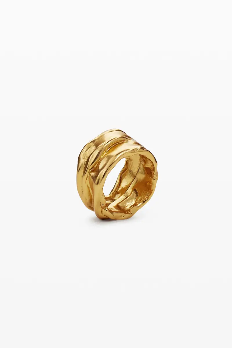 Anello onde placcato oro Zalio