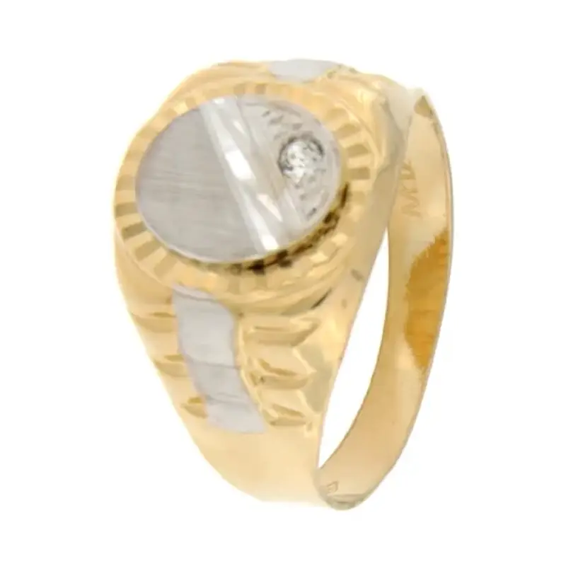 Anello Uomo Oro Giallo Bianco GL101277