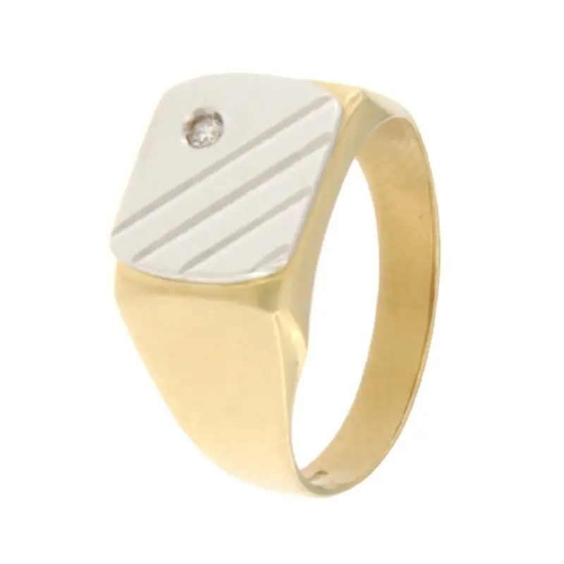 Anello Uomo Oro Giallo Bianco GL101282