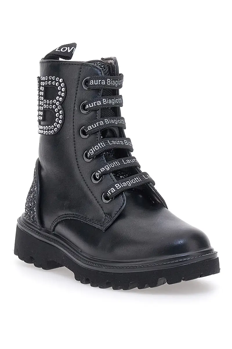 Anfibi neri con cerniera laterale LAURA BIAGIOTTI 94109383 miniatura 2