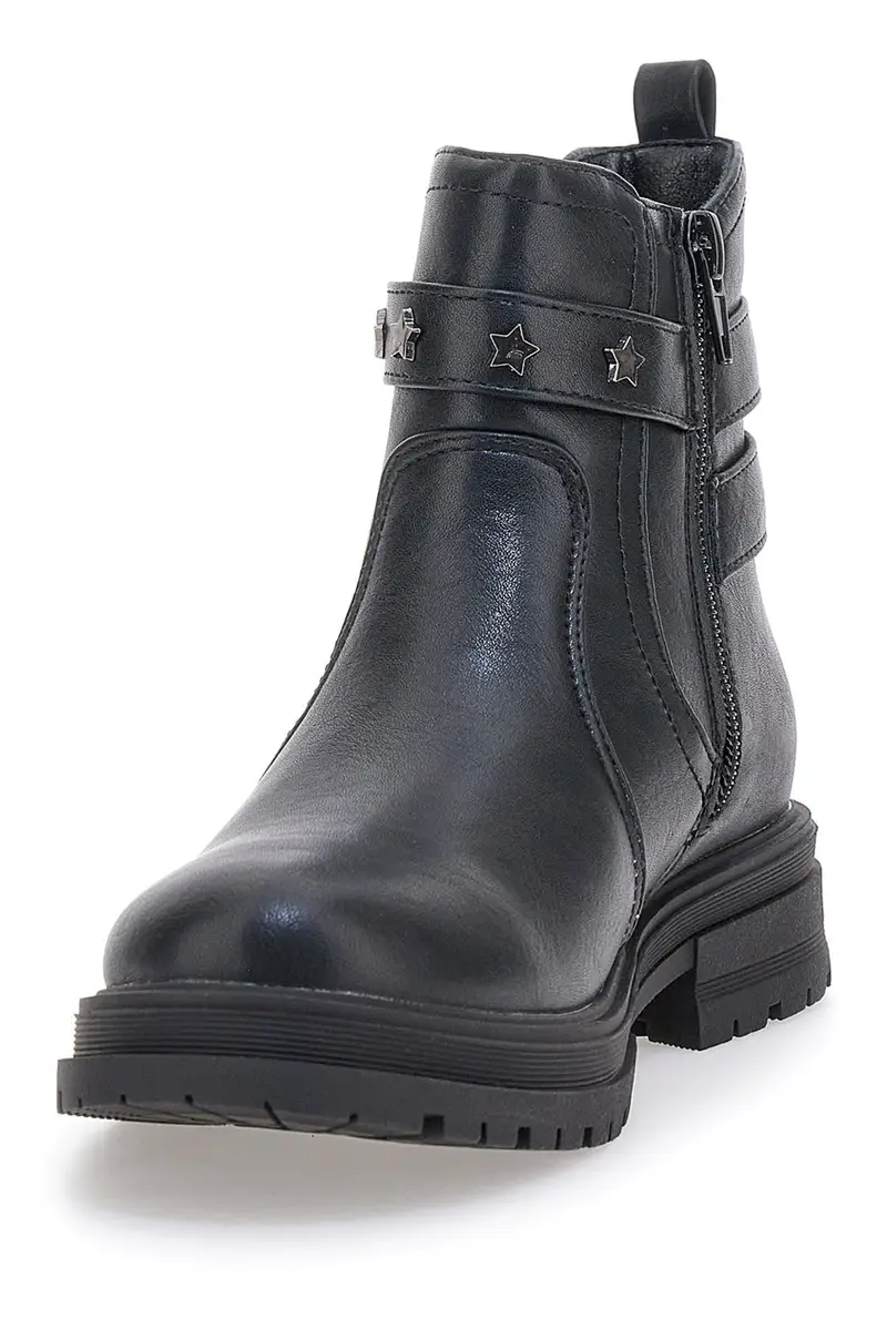 Anfibi neri con fibbie decorative e stella Pitt Kids SKBS1033 miniatura 3