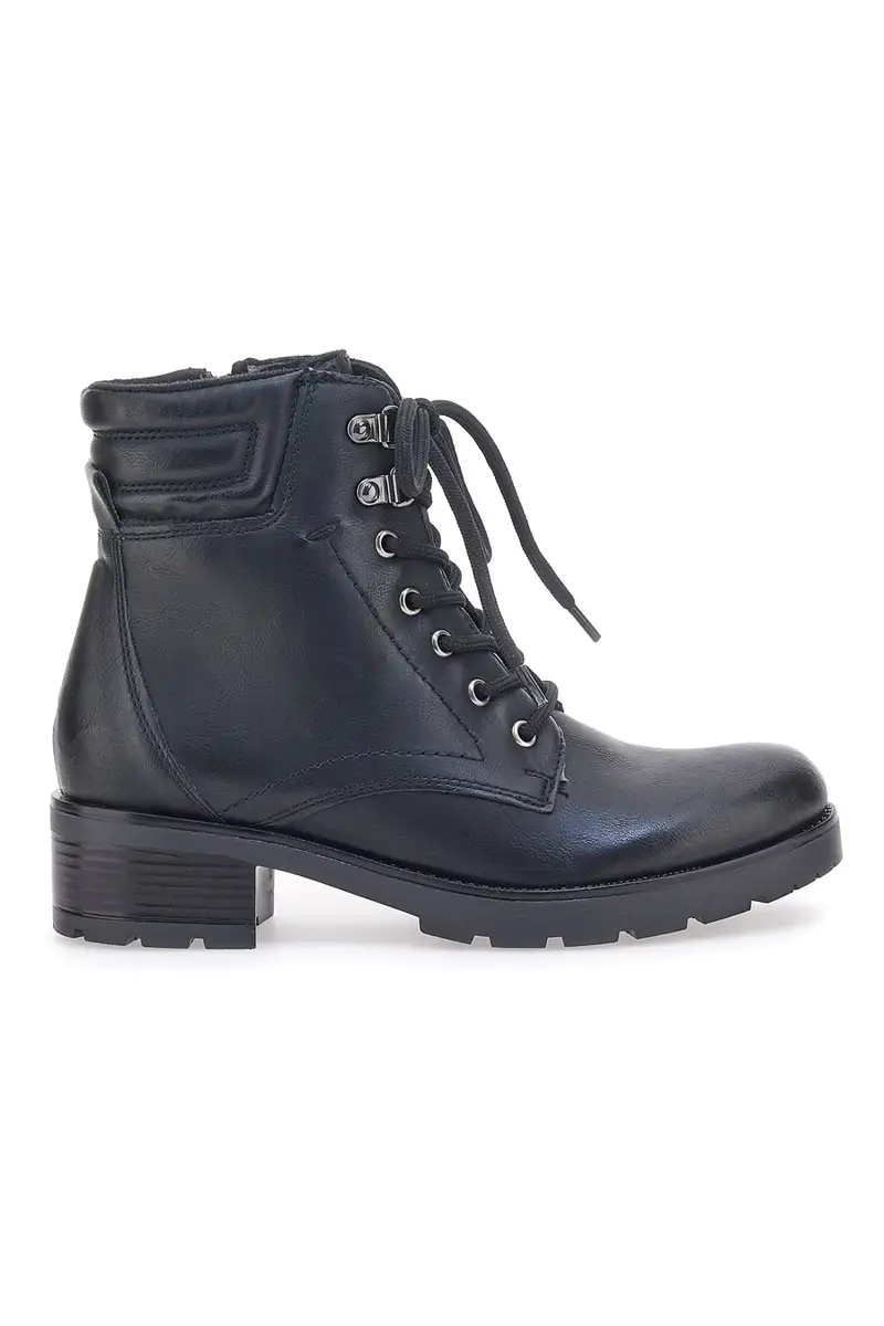 Anfibi Neri Con Tacco Prima Riga 20301