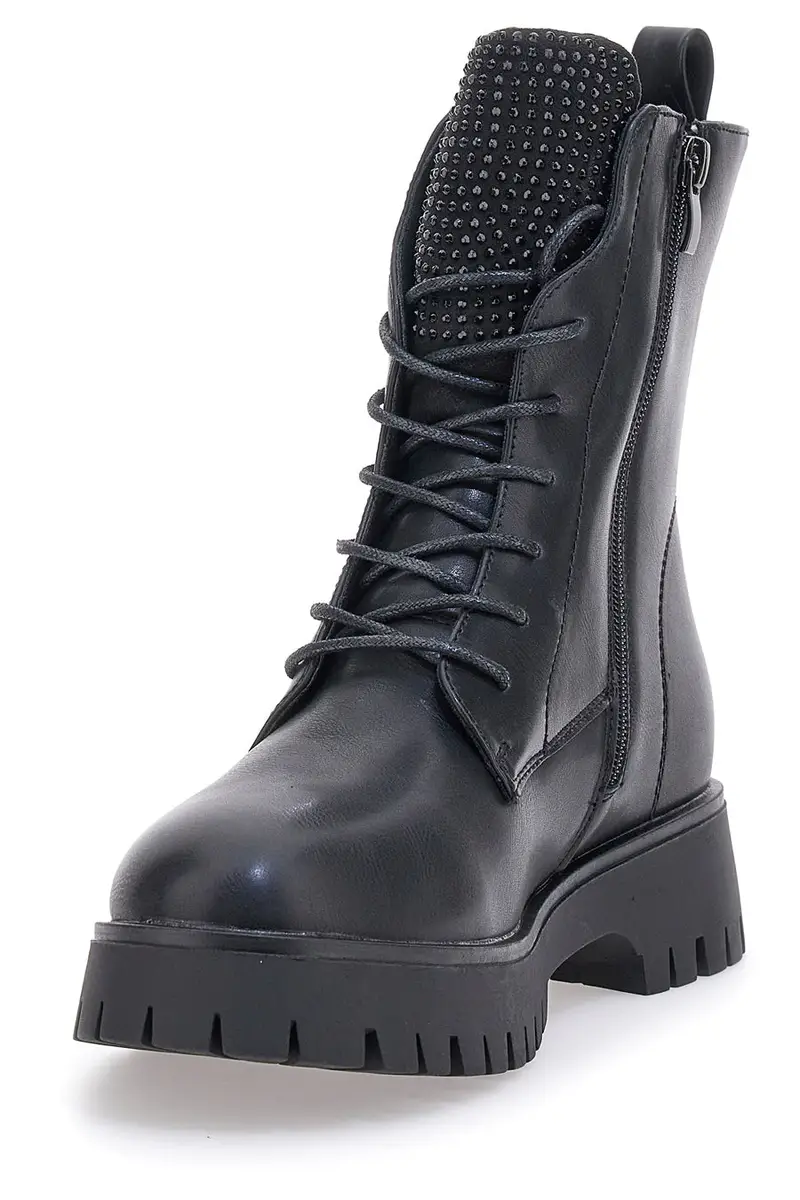 Anfibi neri con zip e brillanti frontali ENERGY 265 miniatura 3