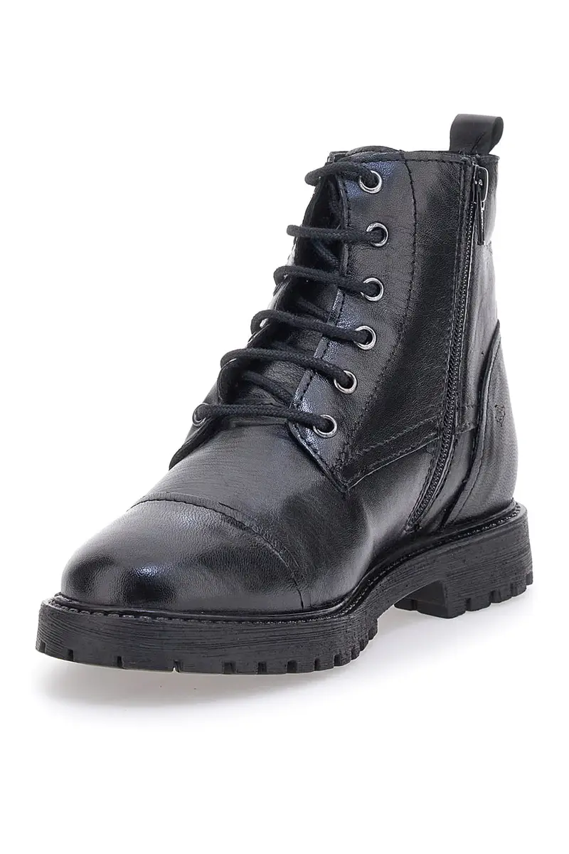 Anfibi Neri in vera pelle con borchie Prima Riga 503 miniatura 3