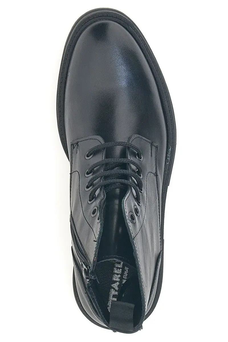 Anfibi neri in vera pelle con suola carrarmato Pittarello 11 miniatura 3