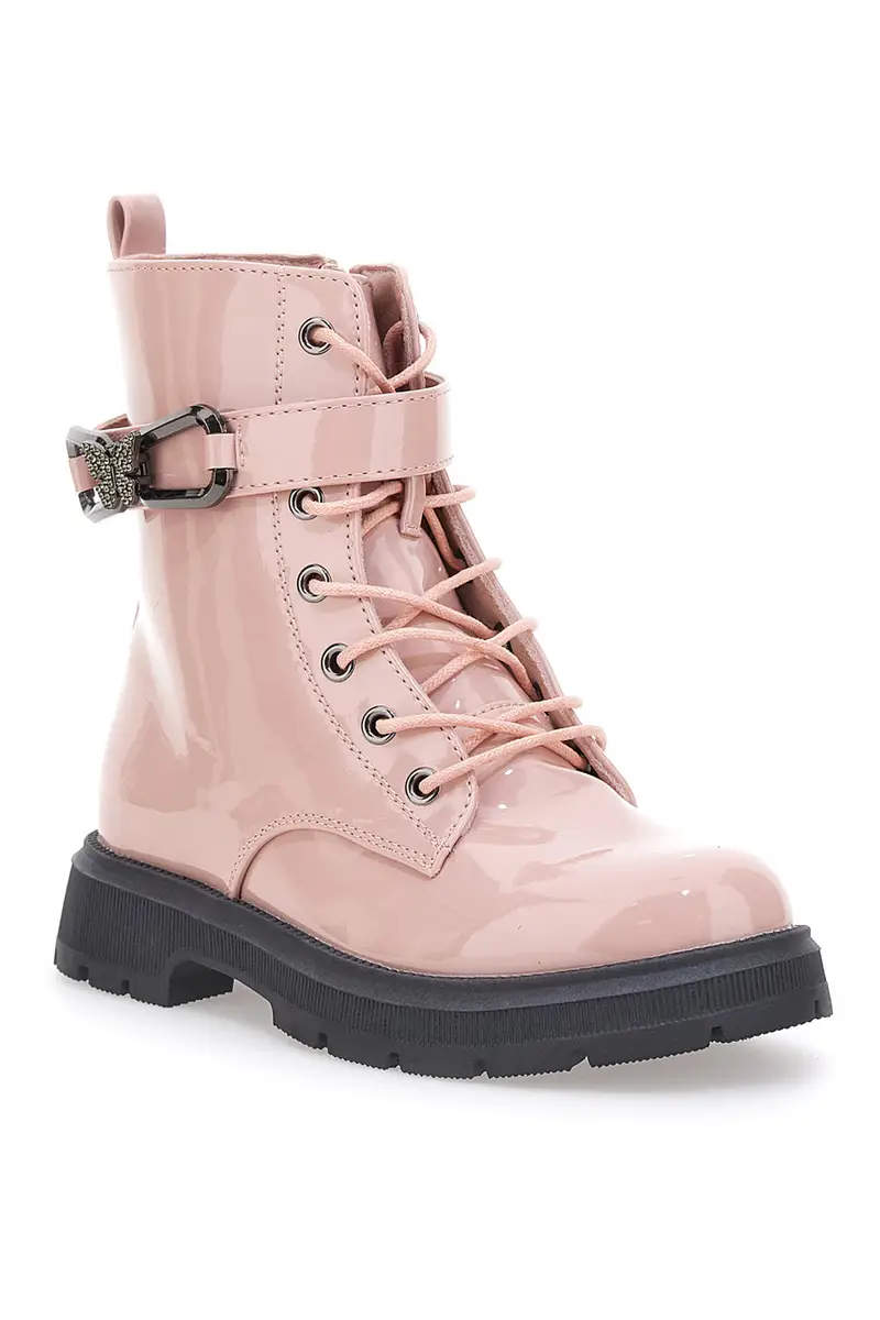 Anfibi Rosa effetto Vernice con Fibbia Decorativa GRAZIE 39P248W miniatura 2