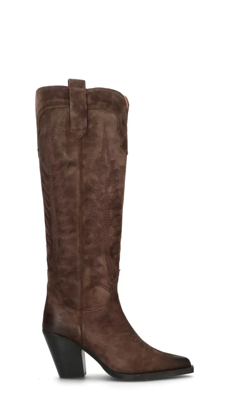 Stivale donna marrone in pelle Vario