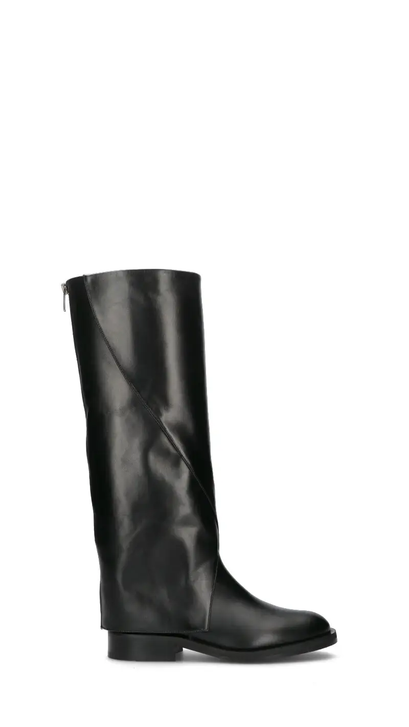 Stivale donna nero in pelle Vario