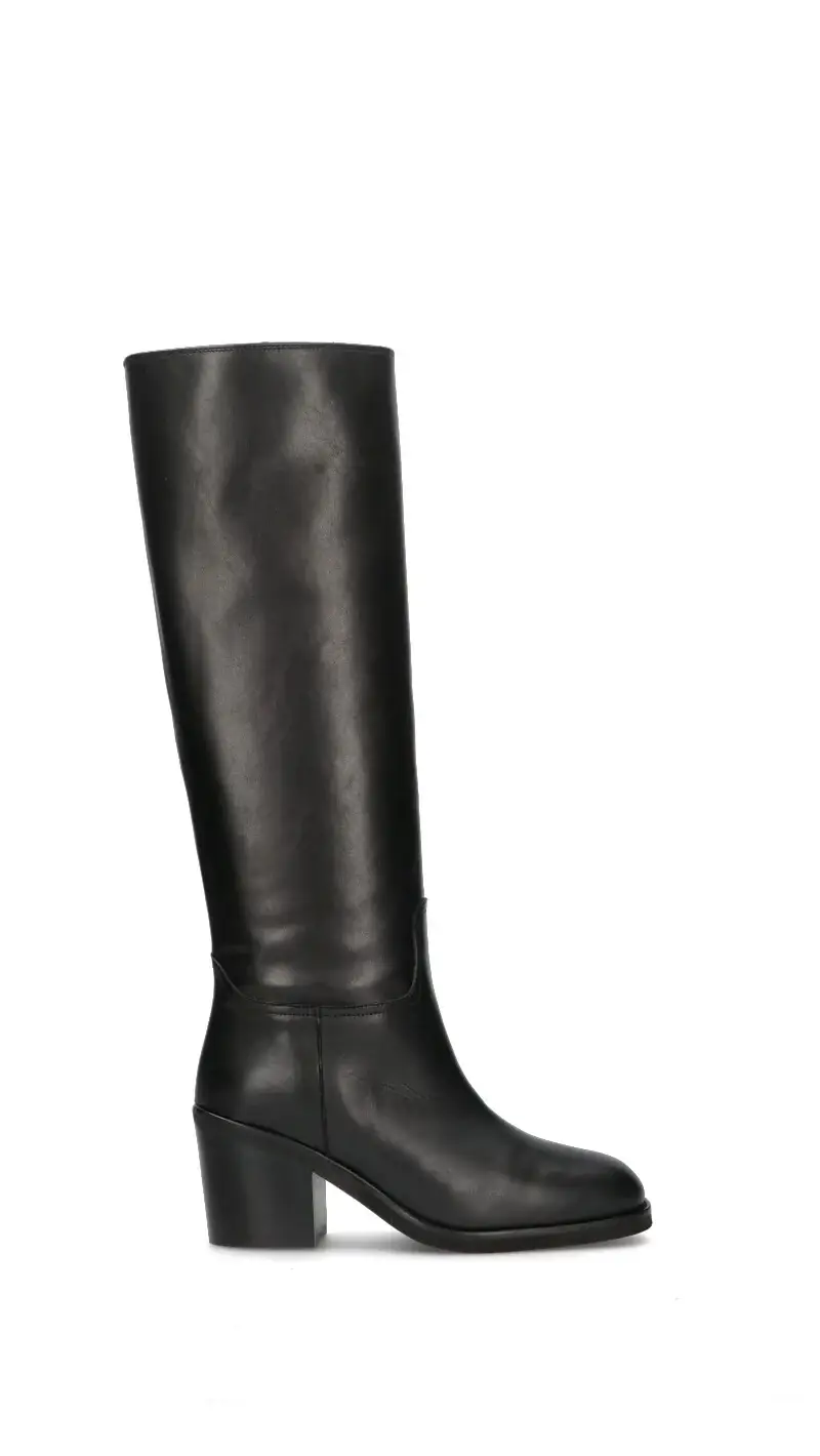 Stivale donna nero in pelle Vario