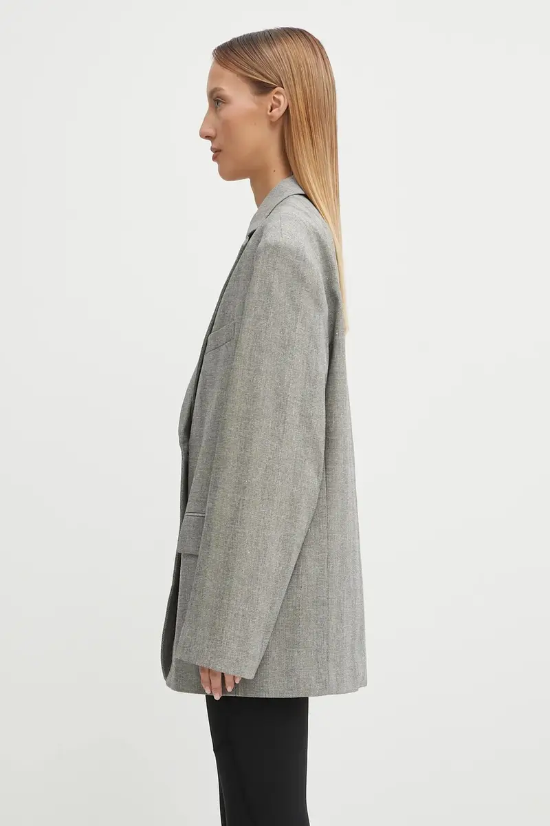 blazer in lino quinn colore grigio A.01.10970 miniatura 2