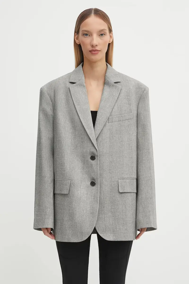 blazer in lino quinn colore grigio A.01.10970