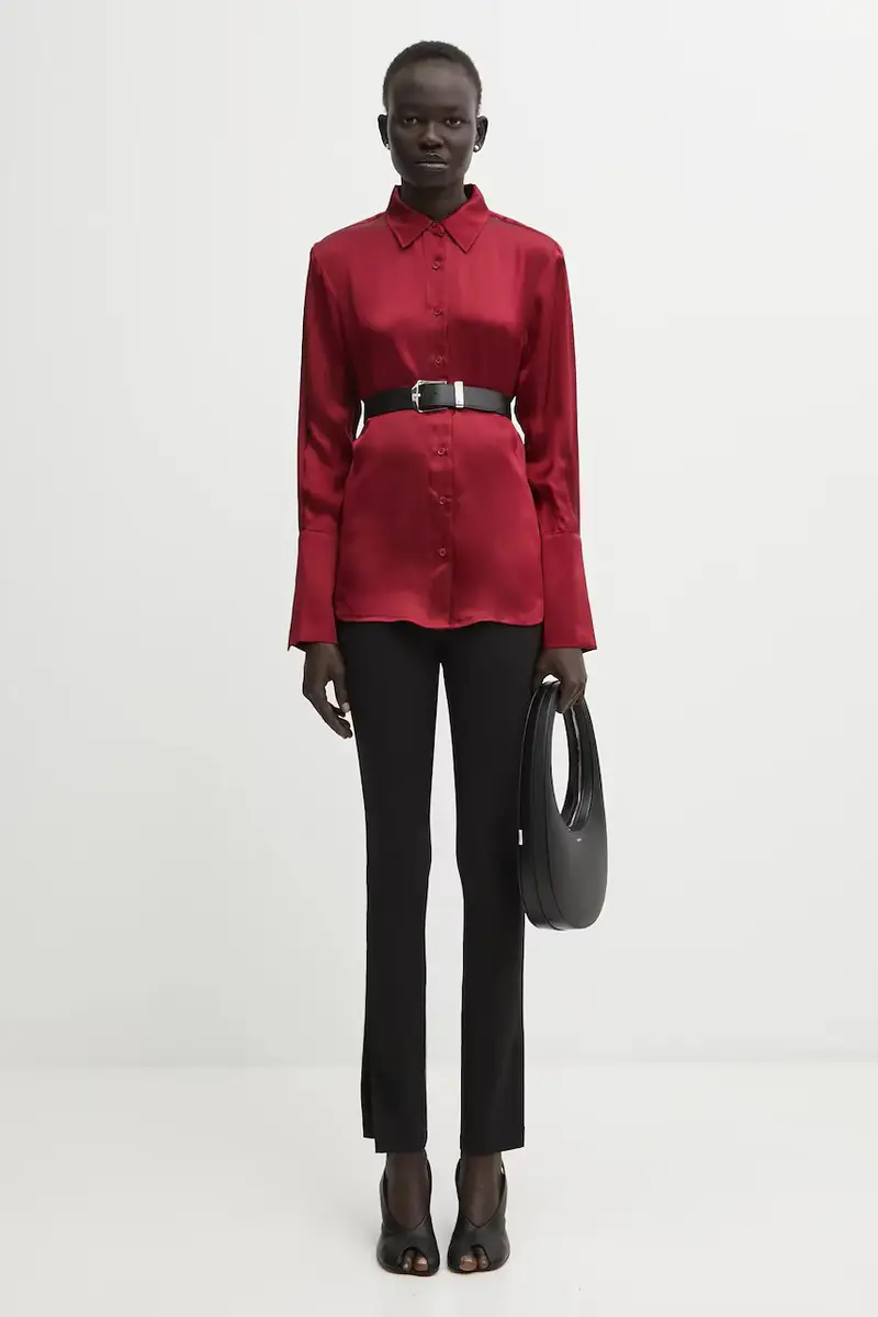 camicia con seta amanda colore granata A.07.11687 miniatura 5