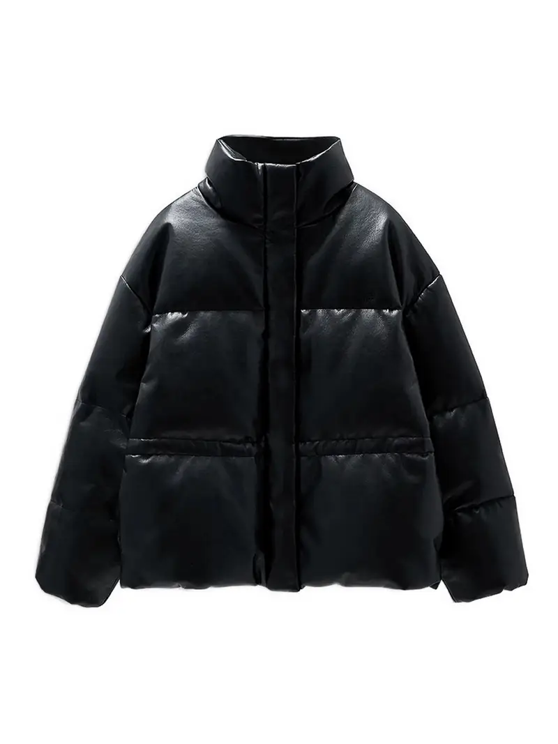 Capispalla in pelle Nero