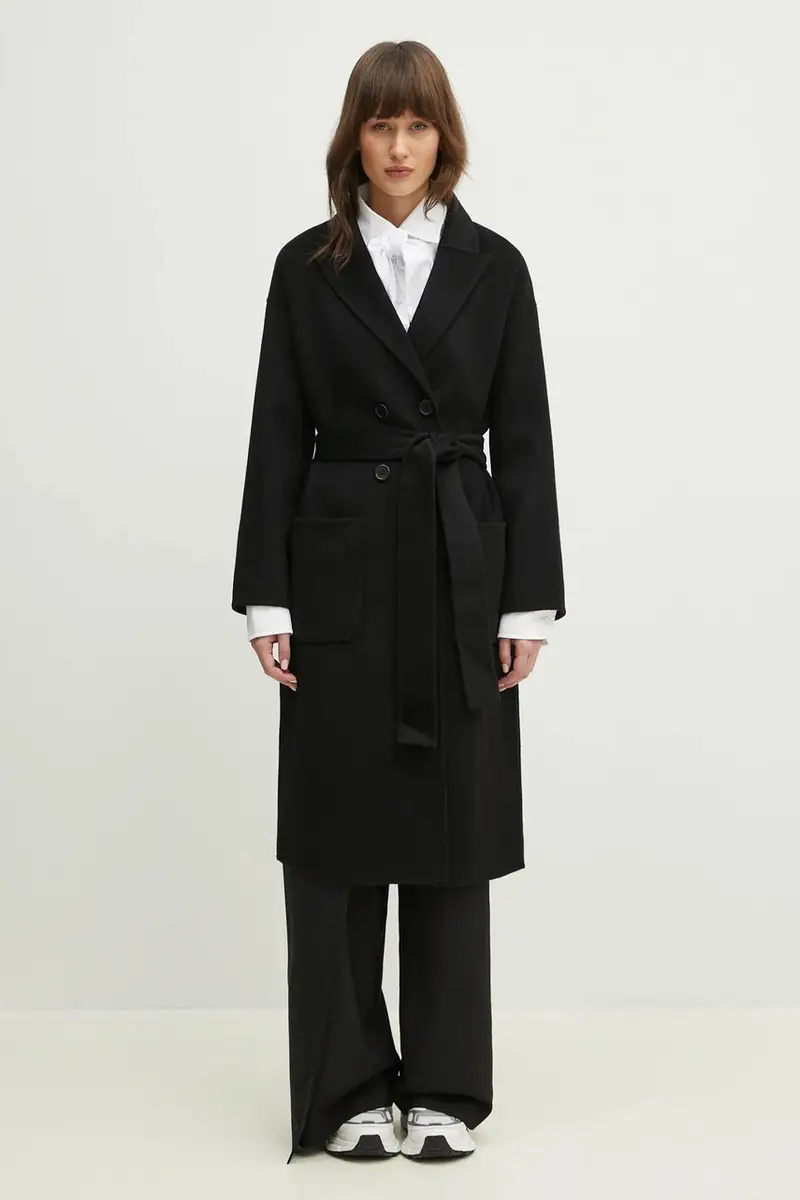cappotto in lana Dylan Coat donna colore nero A.01.4001