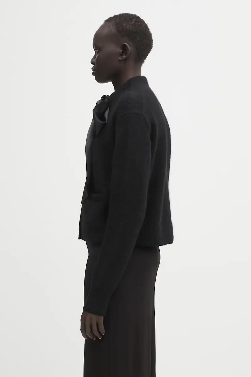 cardigan con lana rhodes colore nero A.09.10577 miniatura 2