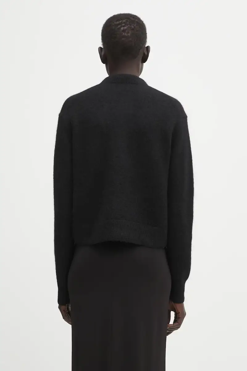 cardigan con lana rhodes colore nero A.09.10577 miniatura 3