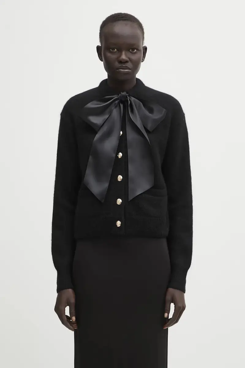 cardigan con lana rhodes colore nero A.09.10577