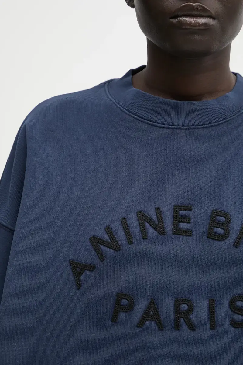 felpa in cotone jaci donna colore blu navy A.08.11722 miniatura 4