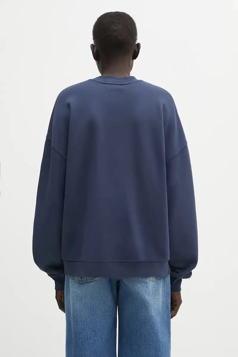 felpa in cotone miles donna colore blu navy con applicazione A.08.11727 miniatura 3