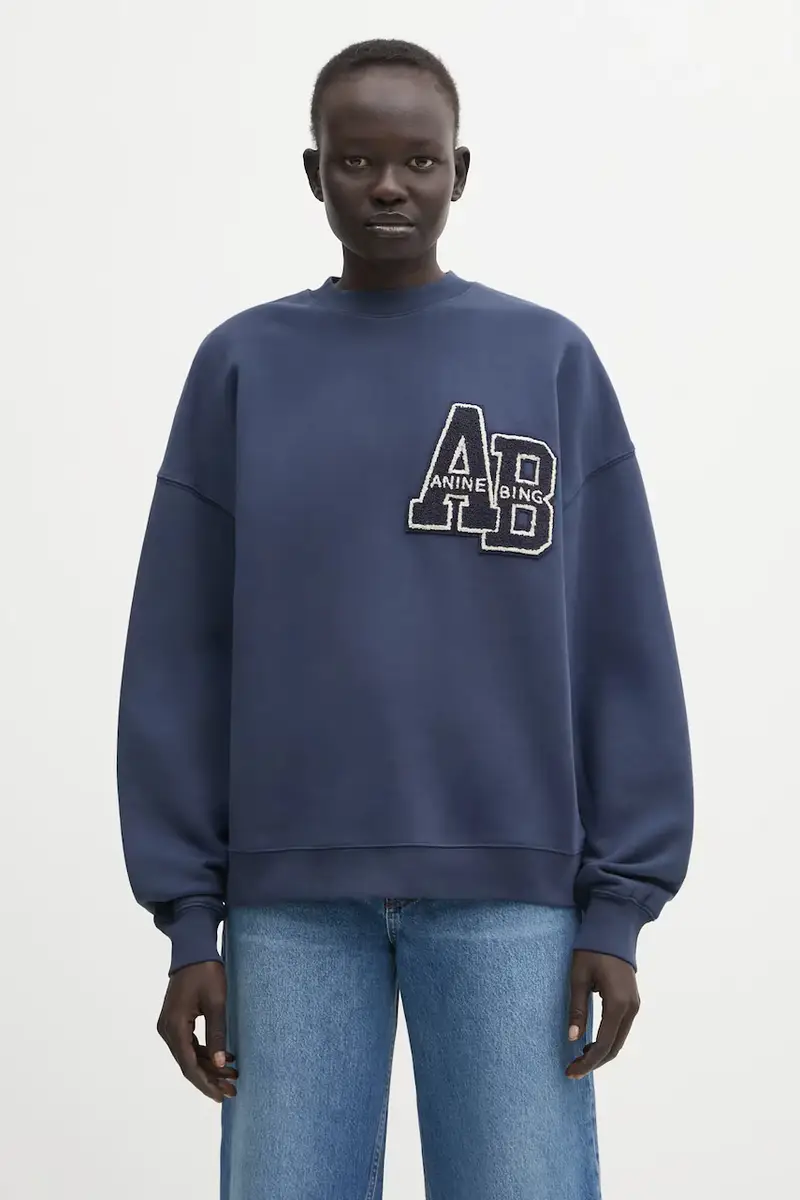 felpa in cotone miles donna colore blu navy con applicazione A.08.11727