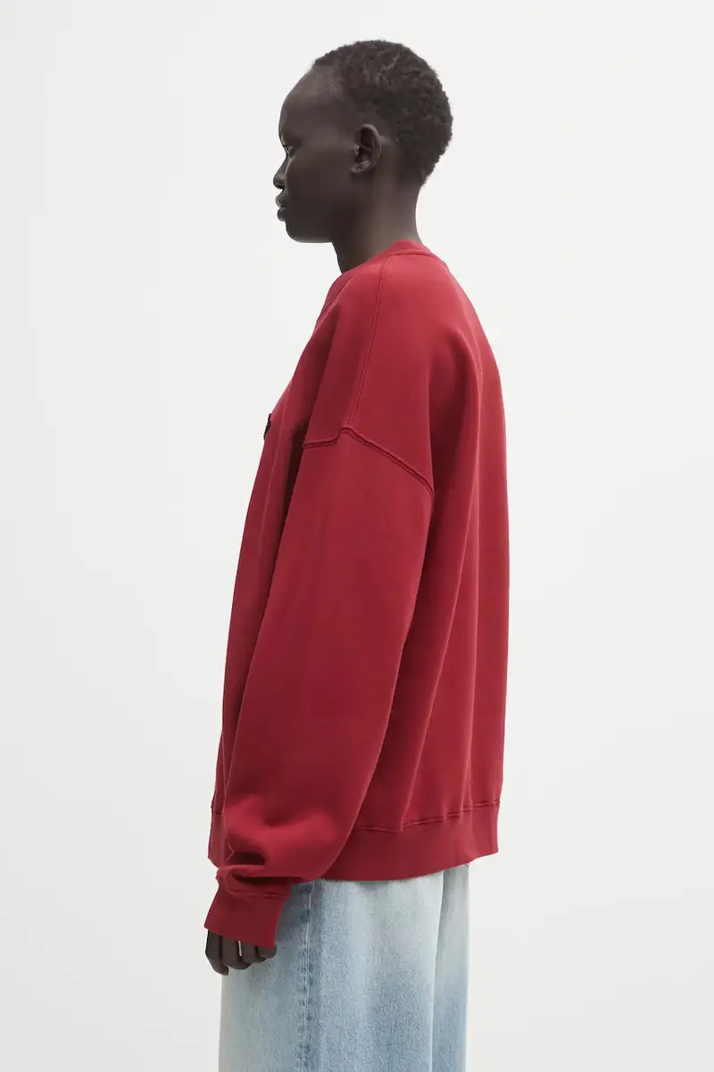 felpa in cotone miles donna colore granata con applicazione A.08.11378 miniatura 2