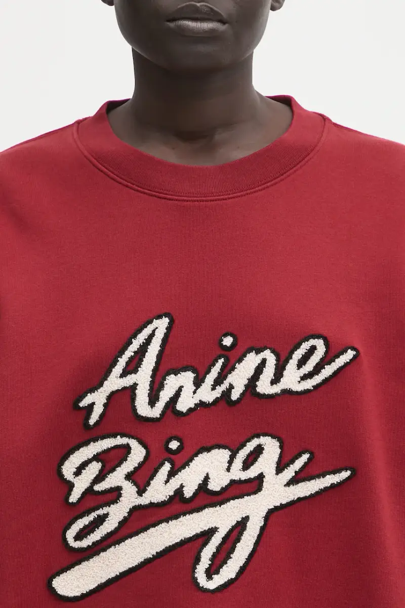 felpa in cotone miles donna colore granata con applicazione A.08.11378 miniatura 4