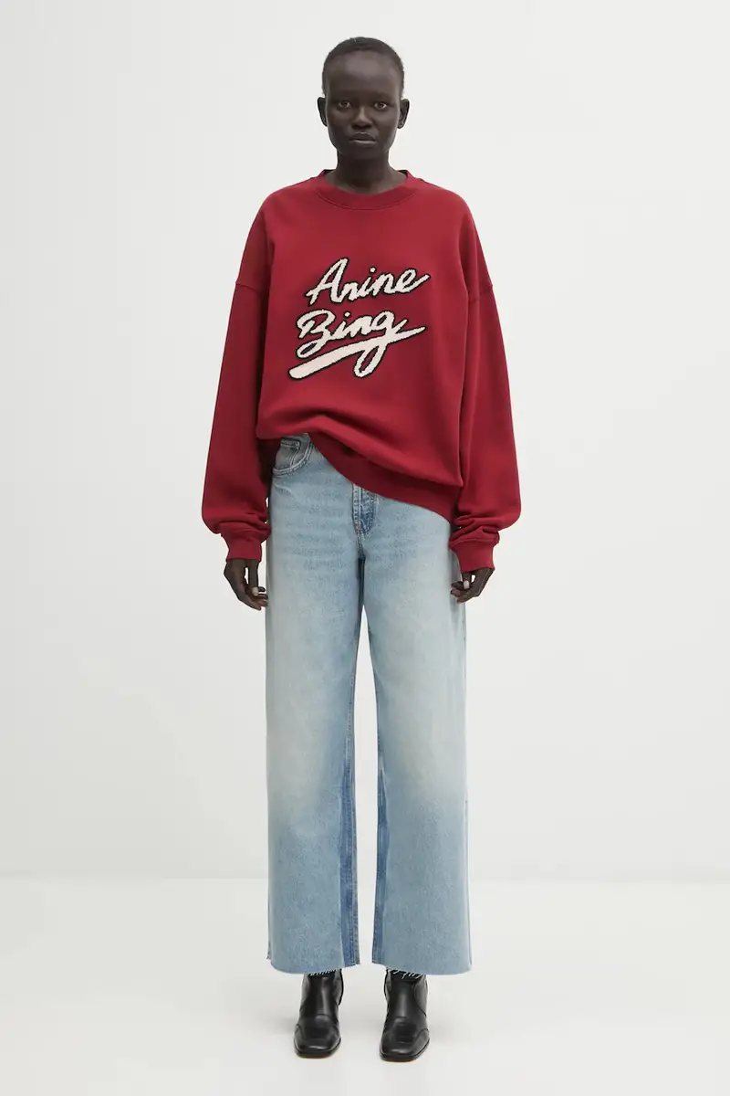 felpa in cotone miles donna colore granata con applicazione A.08.11378 miniatura 5