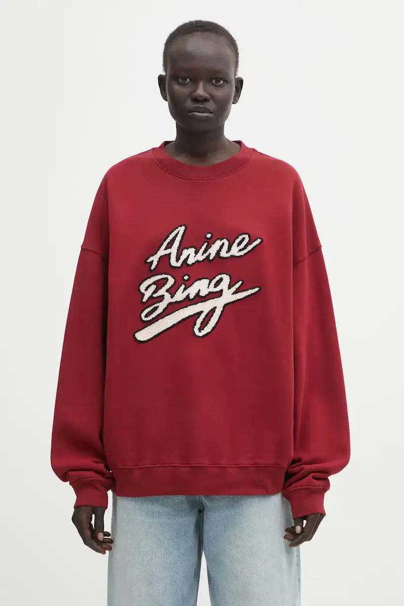 felpa in cotone miles donna colore granata con applicazione A.08.11378