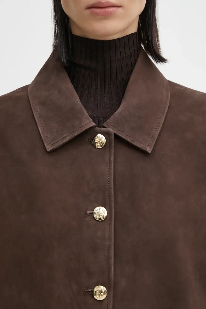giacca in pelle scamosciata luca colore marrone A.01.11854 miniatura 5