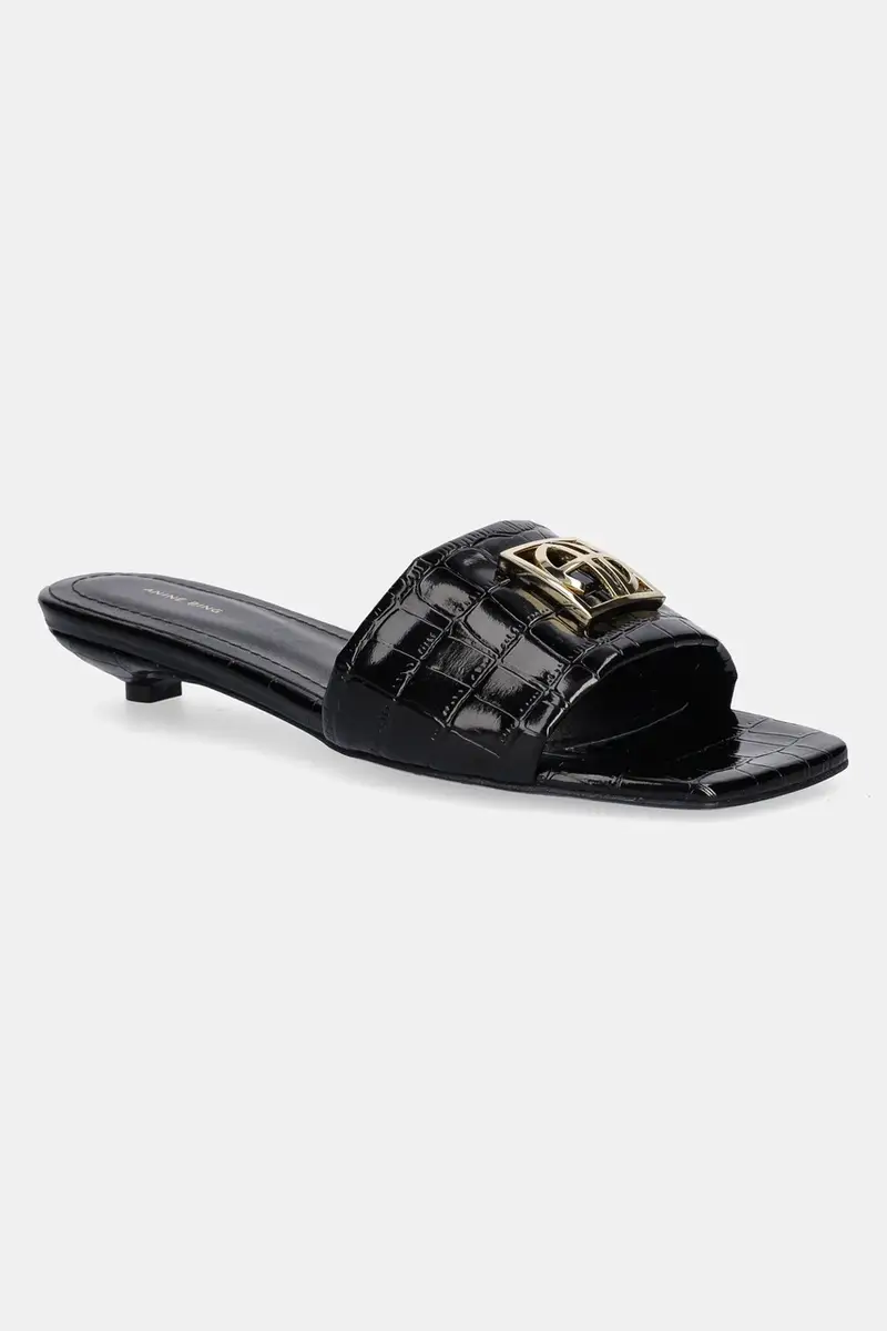 infradito in pelle Ria Sandals Monogram donna colore nero A.14.10784