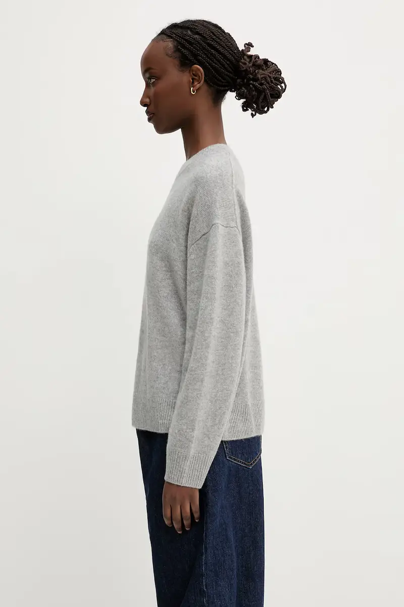 maglione in cachemirie Lee Crew Sweater colore grigio A.09.10662 miniatura 2