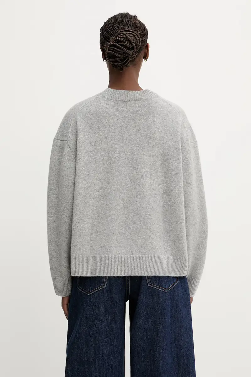 maglione in cachemirie Lee Crew Sweater colore grigio A.09.10662 miniatura 3