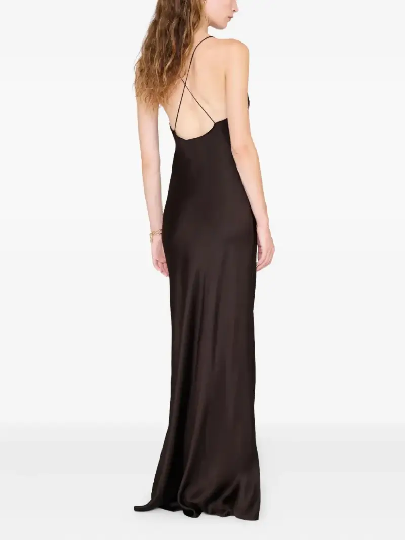 Anine Bing Maxi Dress Marrone in Seta miniatura 2