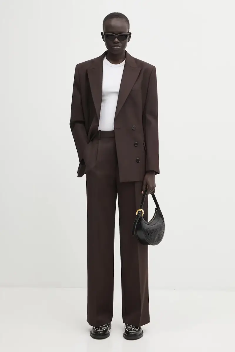 pantaloni con lana trent colore marrone A.03.11187 miniatura 5