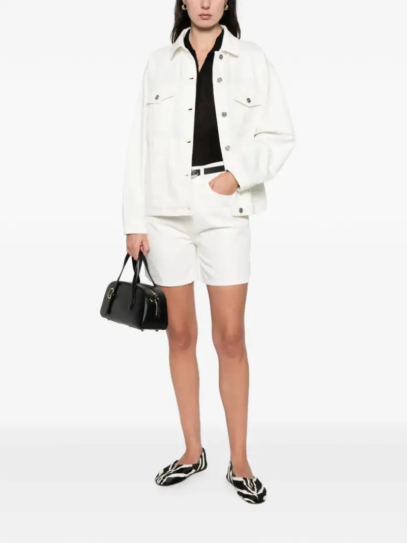 Shorts in Denim Bianco miniatura 2