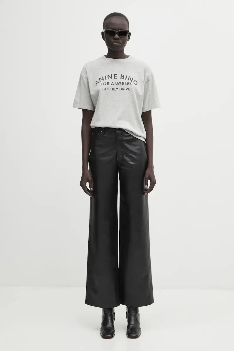 Anine Bing T-shirt Donna Grigio 3830457 miniatura 5