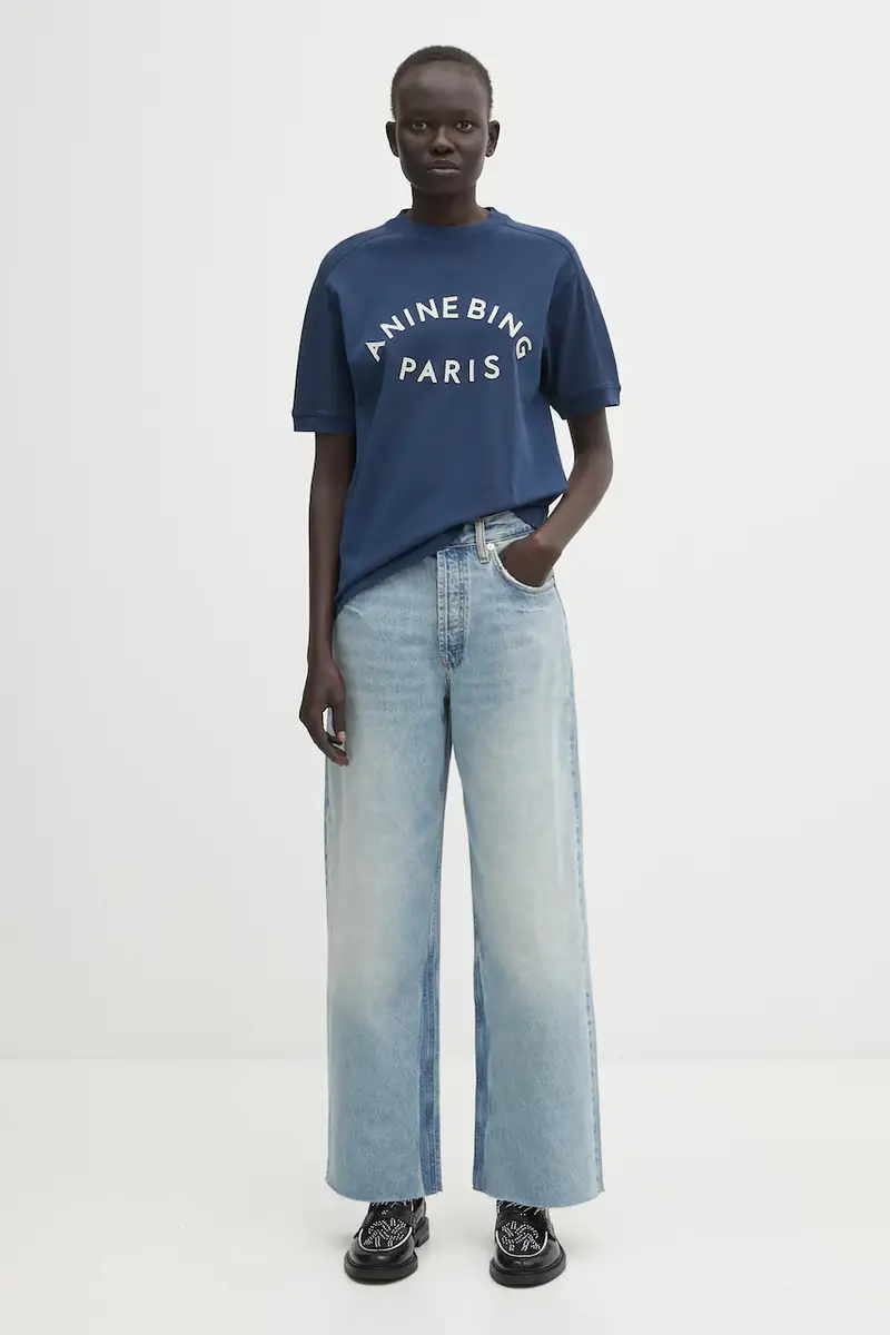 Anine Bing T-shirt Donna Blu 3830420 miniatura 5