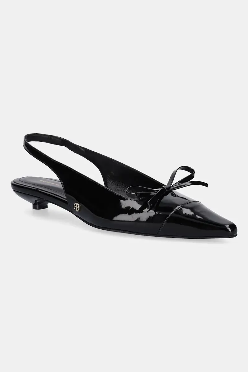 tacchi in pelle Zoey Slingback Heels colore nero A.14.10790