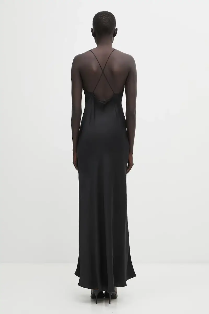 vestito con seta laurel colore nero A.02.11285 miniatura 3