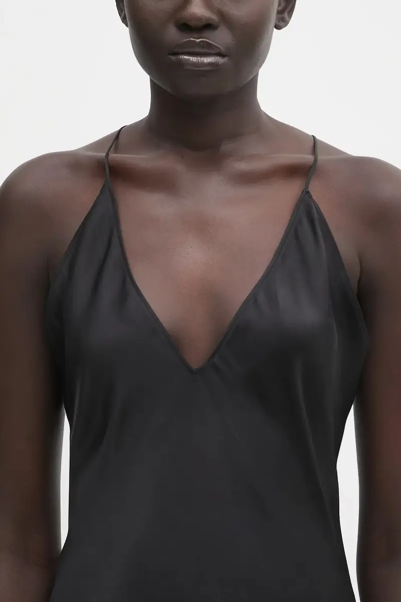 vestito con seta laurel colore nero A.02.11285 miniatura 4