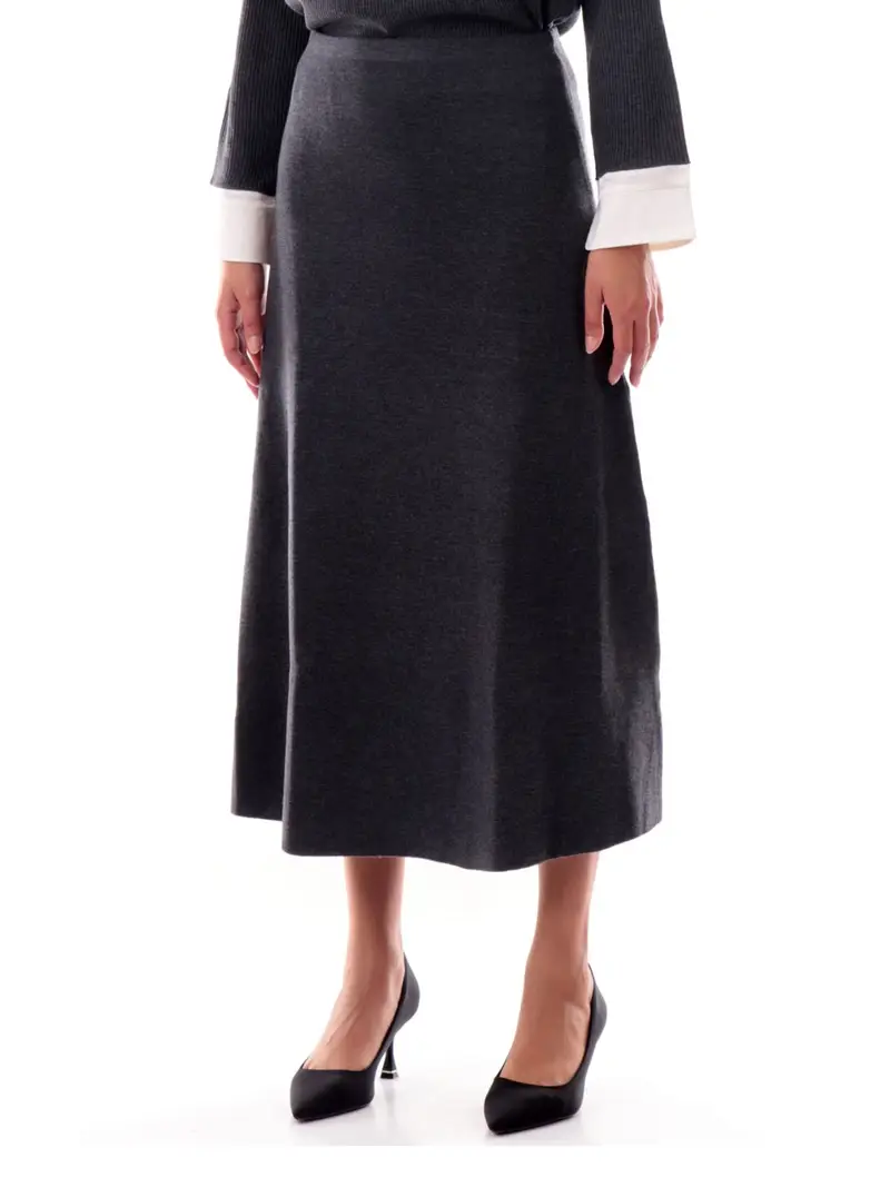 gonna longuette anis da donna - grigio