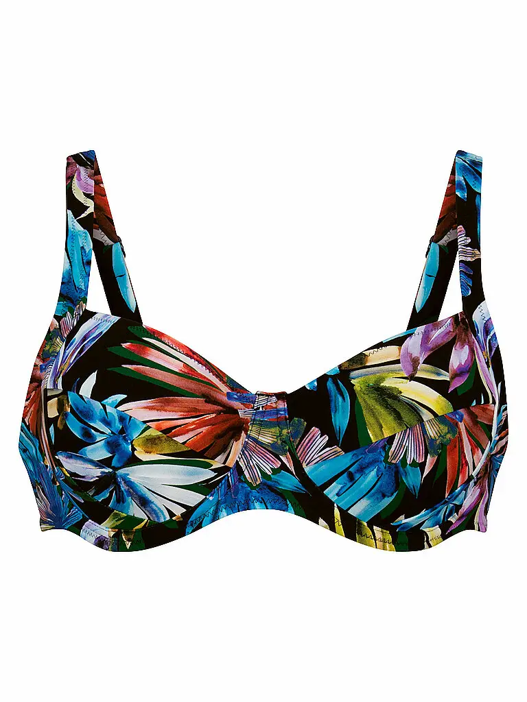 Top bikini da donna Night Flowers multicolore | 40C